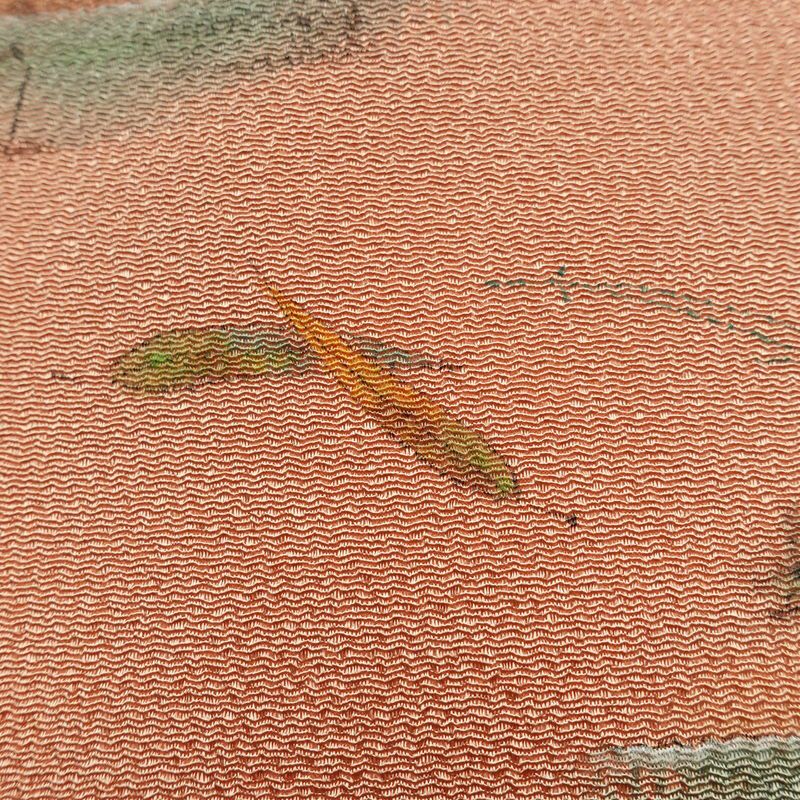 名古屋帯 太鼓柄 良品 縮緬 正絹 風景柄 名古屋仕立て なごや帯 リサイクル帯 帯 シンプル ピンク_画像7