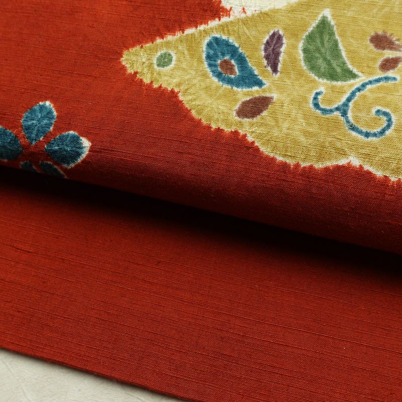 名古屋帯 太鼓柄 良品 絞り 正絹 花柄 名古屋仕立て なごや帯 リサイクル帯 帯 青・紺_画像7