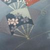 名古屋帯 六通柄 正絹 古典柄 名古屋仕立て なごや帯 リサイクル帯 帯 扇子 青・紺_画像3