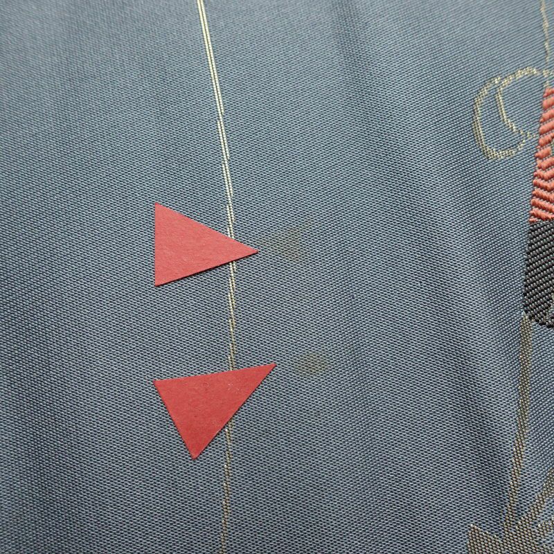 名古屋帯 六通柄 正絹 古典柄 名古屋仕立て なごや帯 リサイクル帯 帯 扇子 青・紺_画像14