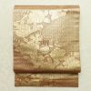 名古屋帯 六通柄 良品 正絹 花柄 名古屋仕立て なごや帯 リサイクル帯 帯 金・銀_画像1