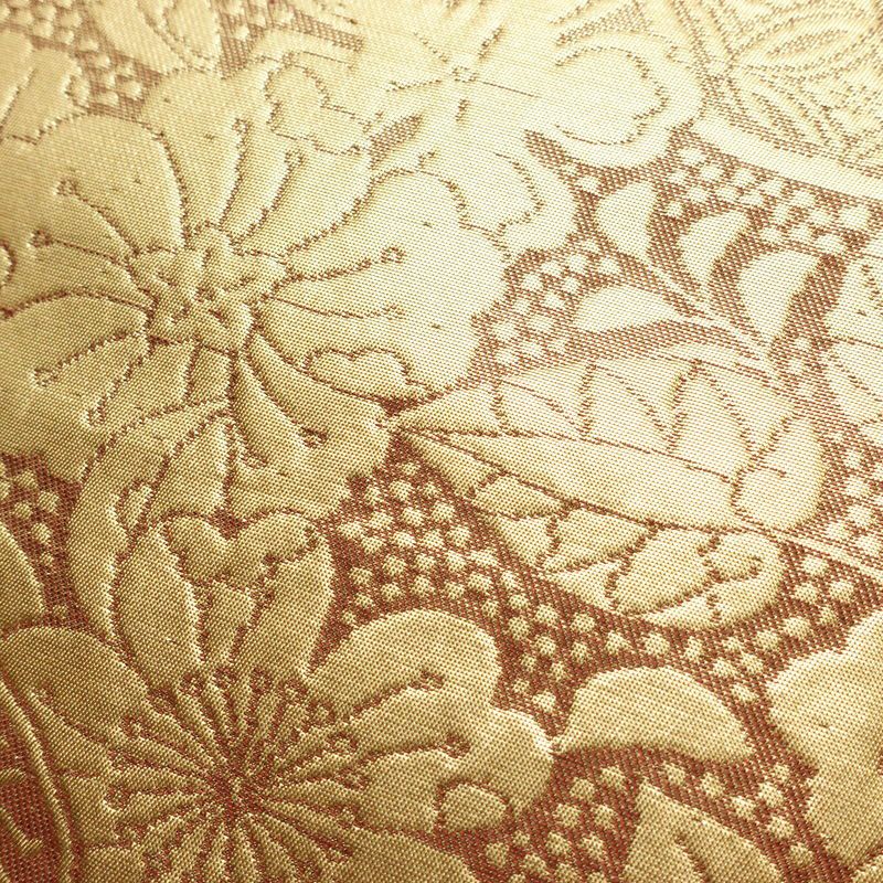 名古屋帯 六通柄 良品 正絹 花柄 名古屋仕立て なごや帯 リサイクル帯 帯 金・銀_画像3