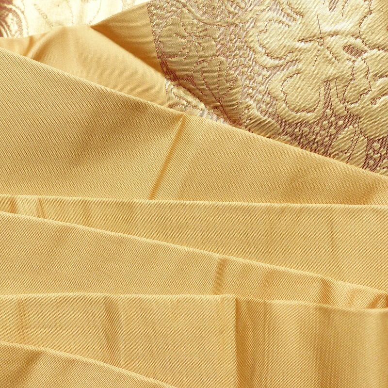 名古屋帯 六通柄 良品 正絹 花柄 名古屋仕立て なごや帯 リサイクル帯 帯 金・銀_画像18