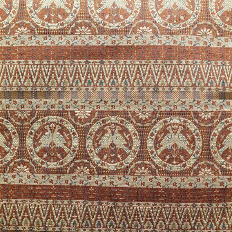 名古屋帯 全通柄 正絹 人物・動物柄 通し仕立て なごや帯 リサイクル帯 帯 茶_画像2