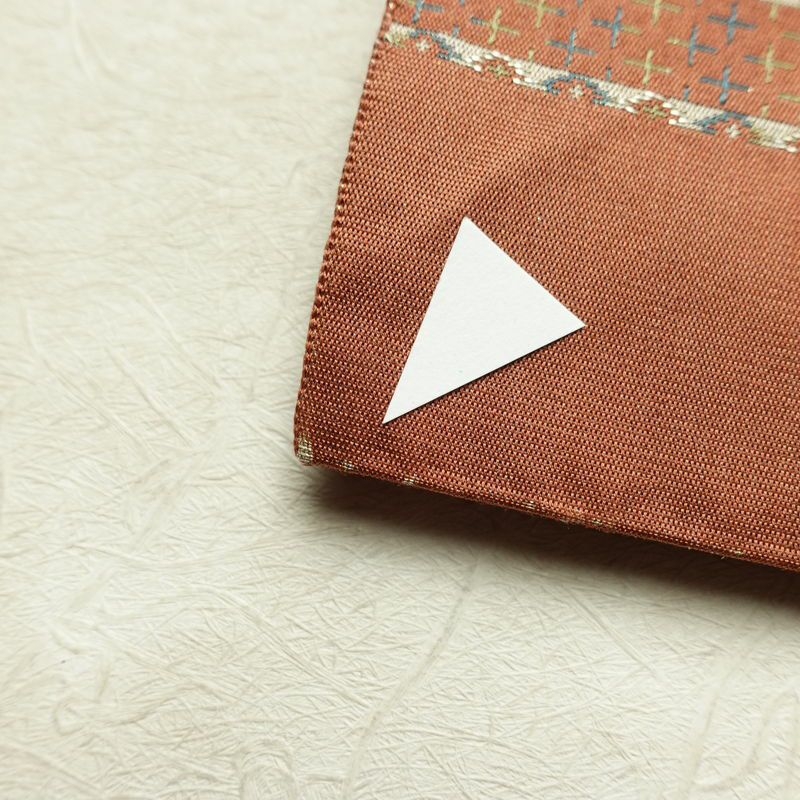 名古屋帯 全通柄 正絹 人物・動物柄 通し仕立て なごや帯 リサイクル帯 帯 茶_画像9