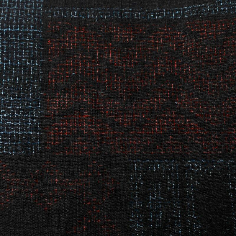 紬 正絹 幾何学柄・抽象柄 袷仕立て 身丈157.5cm 裄丈65cm リサイクル着物 着物 青・紺_画像7