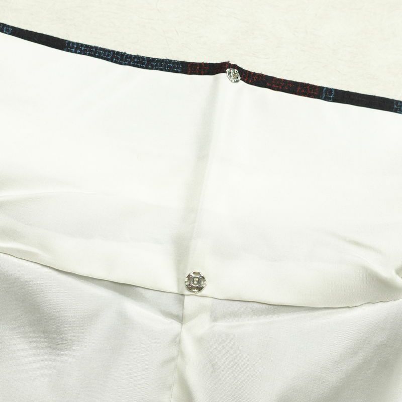 紬 正絹 幾何学柄・抽象柄 袷仕立て 身丈157.5cm 裄丈65cm リサイクル着物 着物 青・紺_画像20