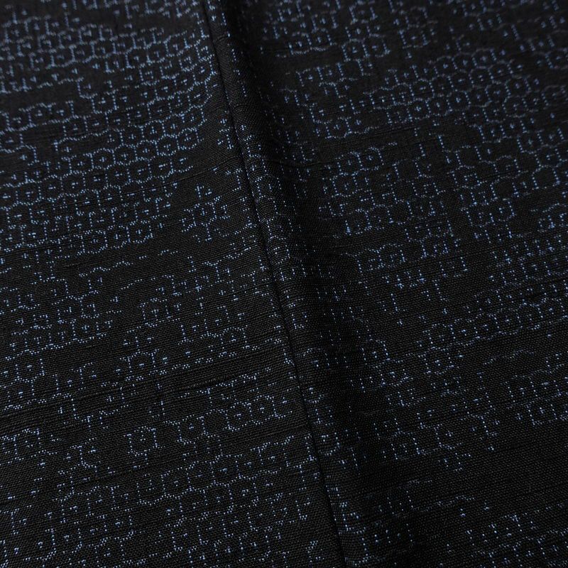 紬 良品 正絹 古典柄 袷仕立て 身丈162.5cm 裄丈63.5cm リサイクル着物 着物 青・紺_画像11