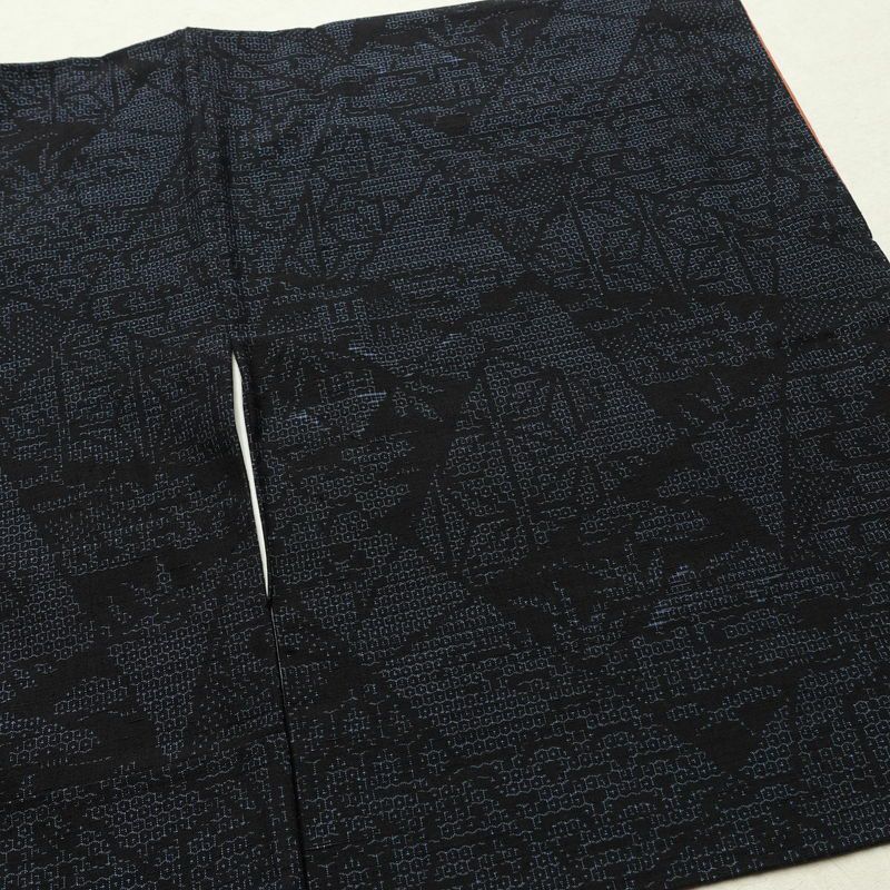 紬 良品 正絹 古典柄 袷仕立て 身丈162.5cm 裄丈63.5cm リサイクル着物 着物 青・紺_画像13