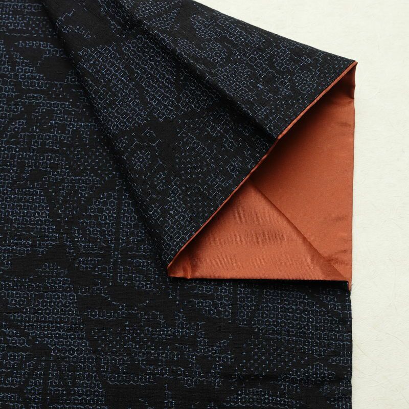 紬 良品 正絹 古典柄 袷仕立て 身丈162.5cm 裄丈63.5cm リサイクル着物 着物 青・紺_画像14