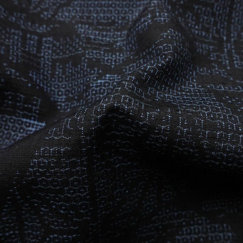 紬 良品 正絹 古典柄 袷仕立て 身丈162.5cm 裄丈63.5cm リサイクル着物 着物 青・紺_画像20