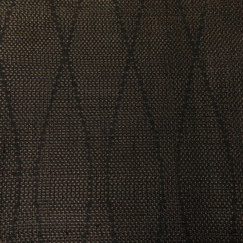 紬 良品 正絹 幾何学柄・抽象柄 袷仕立て 身丈167.5cm 裄丈67cm リサイクル着物 着物 モダン 茶_画像7