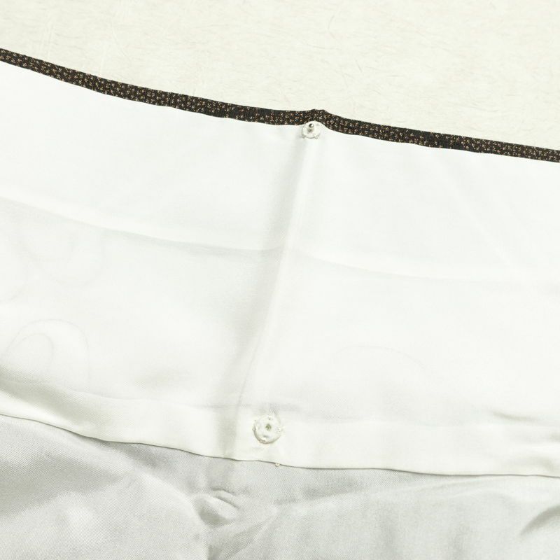 紬 良品 正絹 幾何学柄・抽象柄 袷仕立て 身丈167.5cm 裄丈67cm リサイクル着物 着物 モダン 茶_画像19