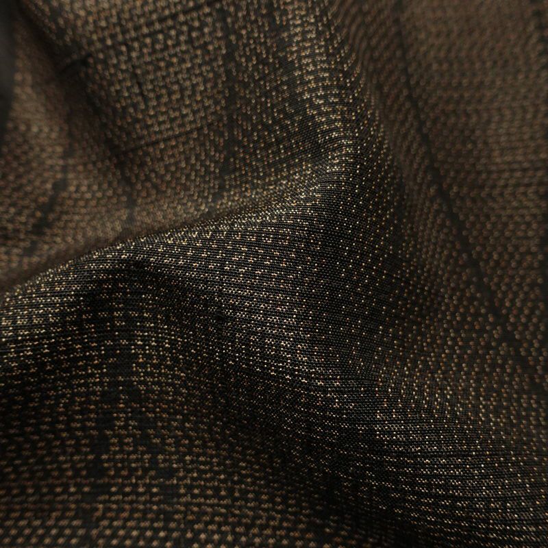 紬 良品 正絹 幾何学柄・抽象柄 袷仕立て 身丈167.5cm 裄丈67cm リサイクル着物 着物 モダン 茶_画像21