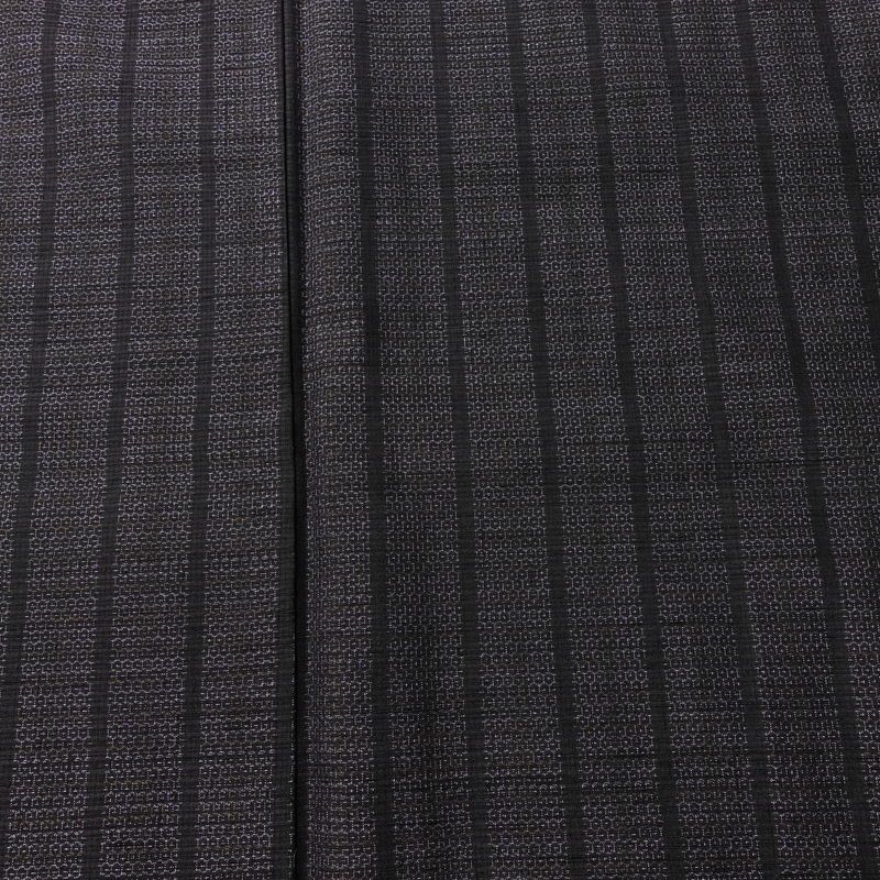 結城紬 紬 美品 証紙あり しつけ糸付き バチ衿仕立て 正絹 縞柄・線柄 袷仕立て 身丈156cm 裄丈63.5cm リサイクル着物 着物 紫・藤色_画像6