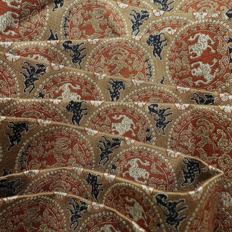 名古屋帯 全通柄 良品 正絹 幾何学柄・抽象柄 名古屋仕立て なごや帯 リサイクル帯 帯 ベージュ_画像17