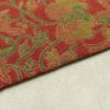 名古屋帯 全通柄 美品 正絹 木の葉・植物柄 名古屋仕立て なごや帯 リサイクル帯 帯 赤・朱_画像12