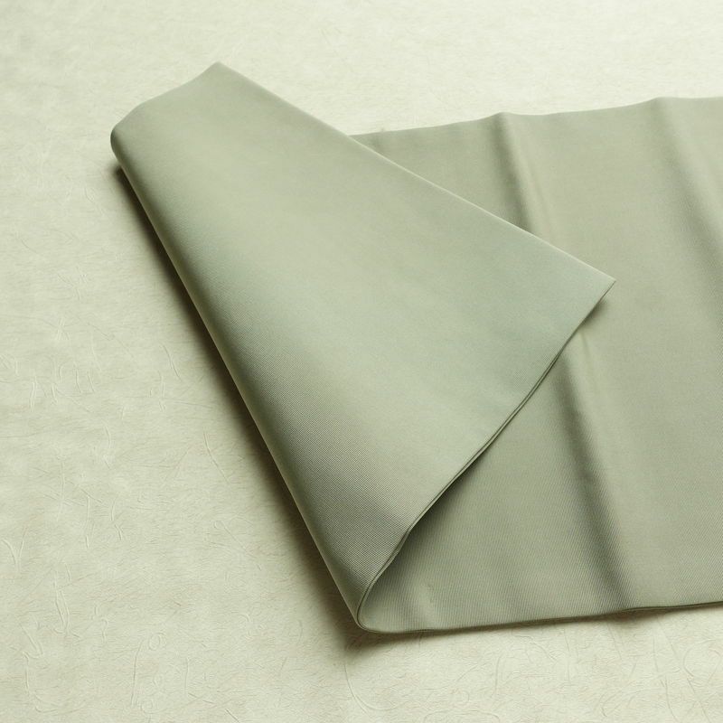 名古屋帯 太鼓柄 正絹 風景柄 名古屋仕立て なごや帯 リサイクル帯 帯 金彩 シンプル 緑・うぐいす色_画像9