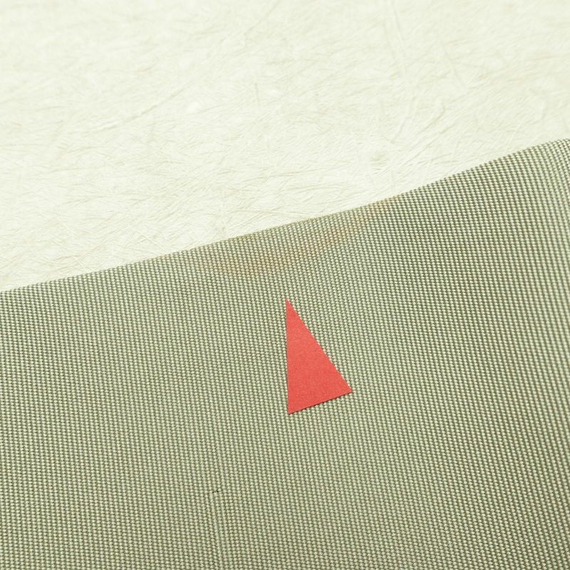 名古屋帯 太鼓柄 正絹 風景柄 名古屋仕立て なごや帯 リサイクル帯 帯 金彩 シンプル 緑・うぐいす色_画像17