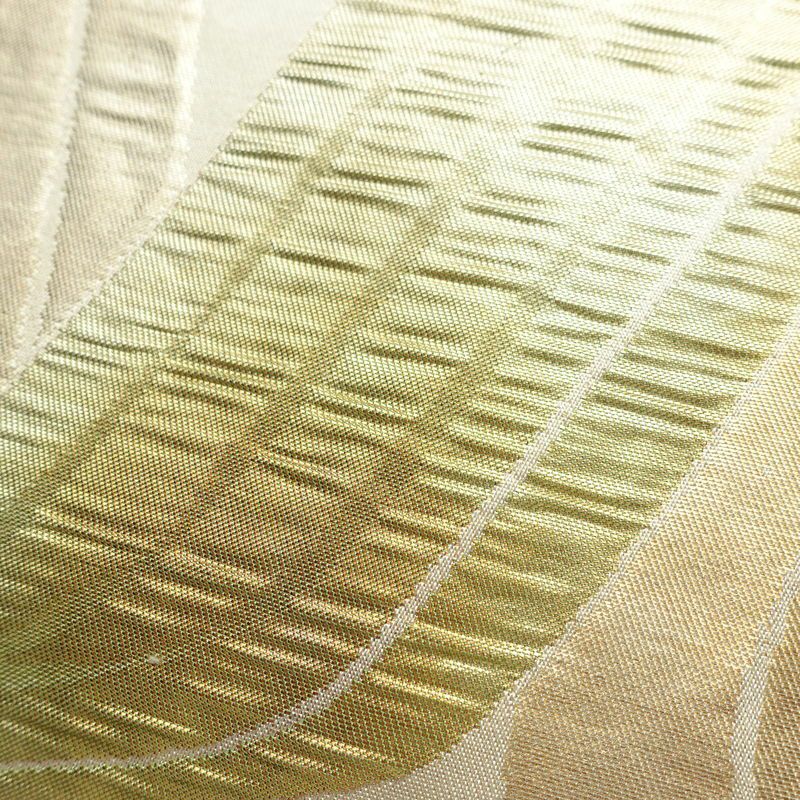 名古屋帯 六通柄 ふくれ織 正絹 幾何学柄・抽象柄 なごや帯 リサイクル帯 帯 引箔 多色使い_画像4