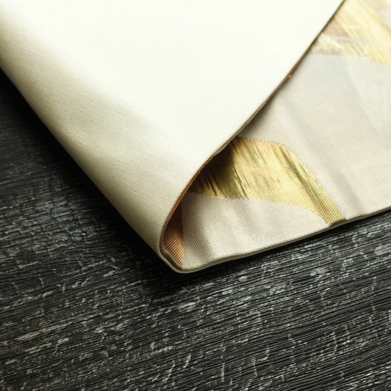 名古屋帯 六通柄 ふくれ織 正絹 幾何学柄・抽象柄 なごや帯 リサイクル帯 帯 引箔 多色使い_画像10