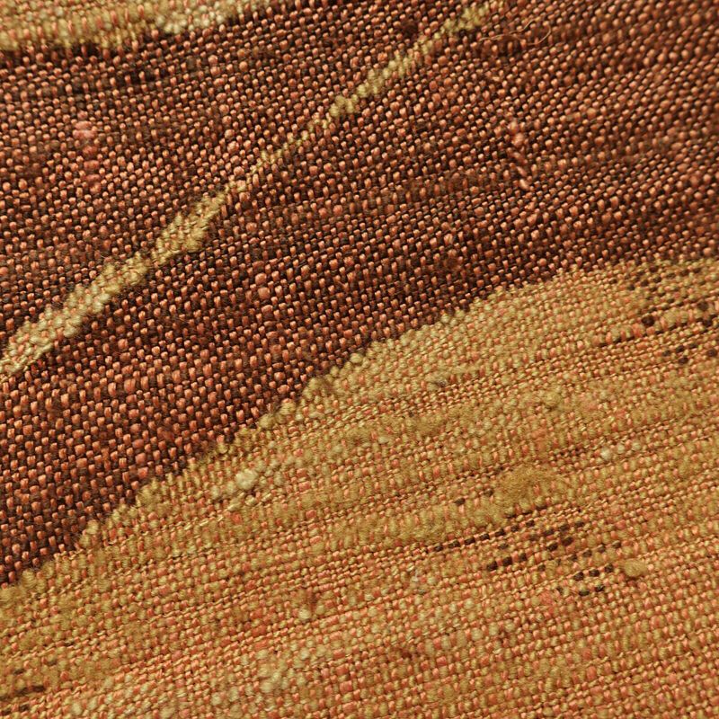 名古屋帯 六通柄 正絹 幾何学柄・抽象柄 通し仕立て なごや帯 リサイクル帯 帯 モダン 茶_画像3