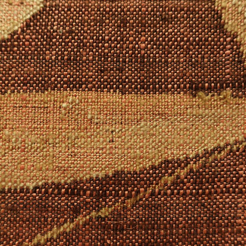 名古屋帯 六通柄 正絹 幾何学柄・抽象柄 通し仕立て なごや帯 リサイクル帯 帯 モダン 茶_画像4