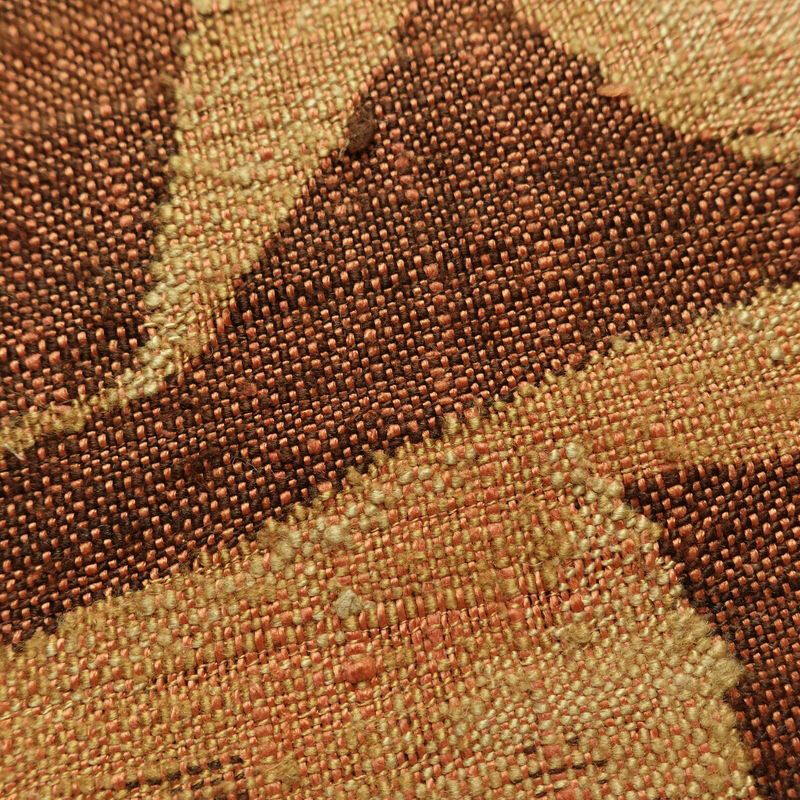 名古屋帯 六通柄 正絹 幾何学柄・抽象柄 通し仕立て なごや帯 リサイクル帯 帯 モダン 茶_画像6