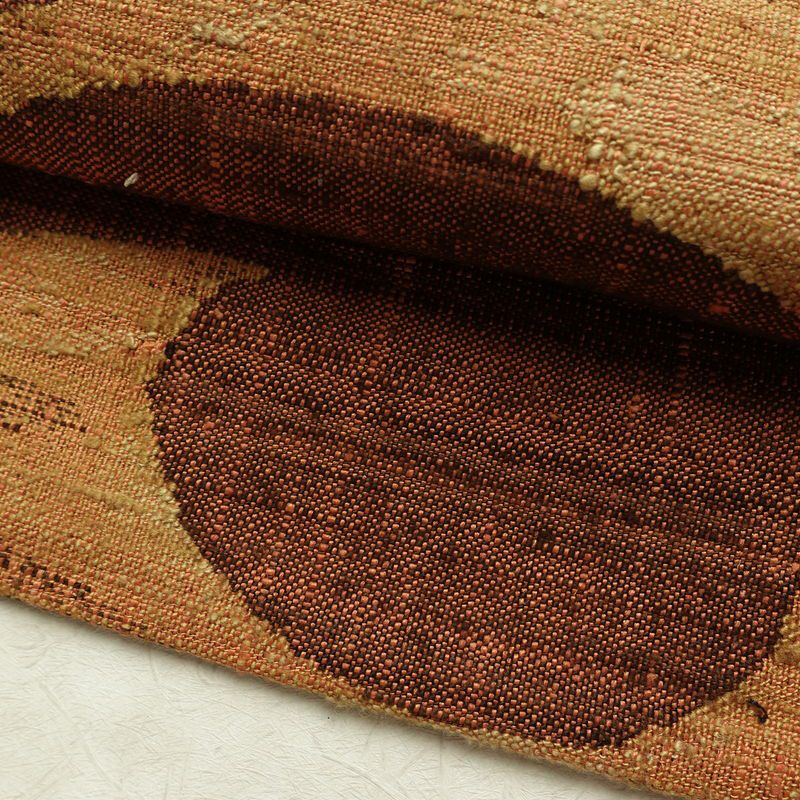 名古屋帯 六通柄 正絹 幾何学柄・抽象柄 通し仕立て なごや帯 リサイクル帯 帯 モダン 茶_画像7