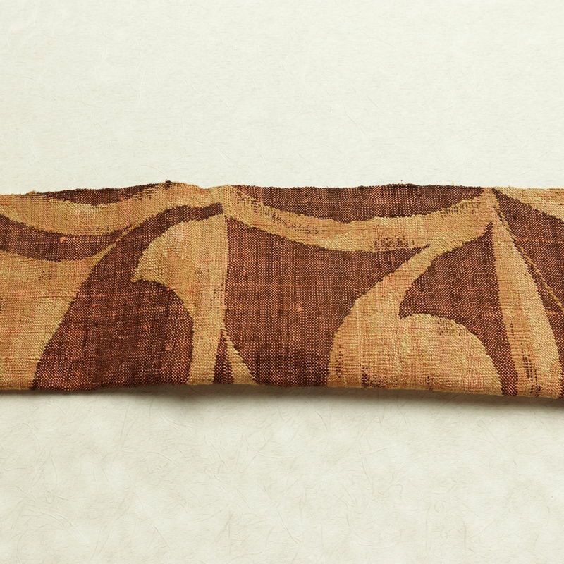 名古屋帯 六通柄 正絹 幾何学柄・抽象柄 通し仕立て なごや帯 リサイクル帯 帯 モダン 茶_画像15