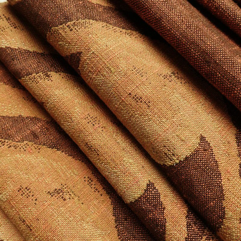 名古屋帯 六通柄 正絹 幾何学柄・抽象柄 通し仕立て なごや帯 リサイクル帯 帯 モダン 茶_画像19