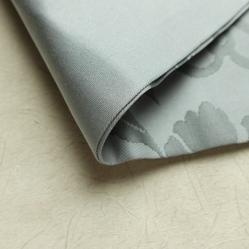 名古屋帯 六通柄 良品 正絹 花柄 名古屋仕立て なごや帯 リサイクル帯 帯 ブルーグレー グレー_画像10