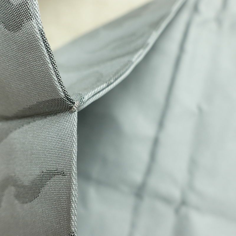 名古屋帯 六通柄 良品 正絹 花柄 名古屋仕立て なごや帯 リサイクル帯 帯 ブルーグレー グレー_画像19