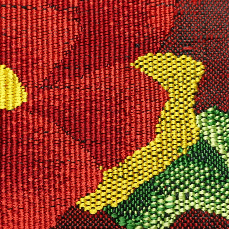 名古屋帯 六通柄 美品 正絹 花柄 名古屋仕立て なごや帯 リサイクル帯 帯 シンプル 小豆・エンジ_画像4