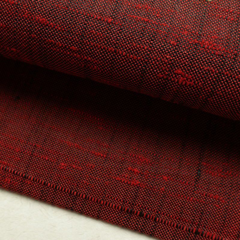 名古屋帯 六通柄 美品 正絹 花柄 名古屋仕立て なごや帯 リサイクル帯 帯 シンプル 小豆・エンジ_画像8