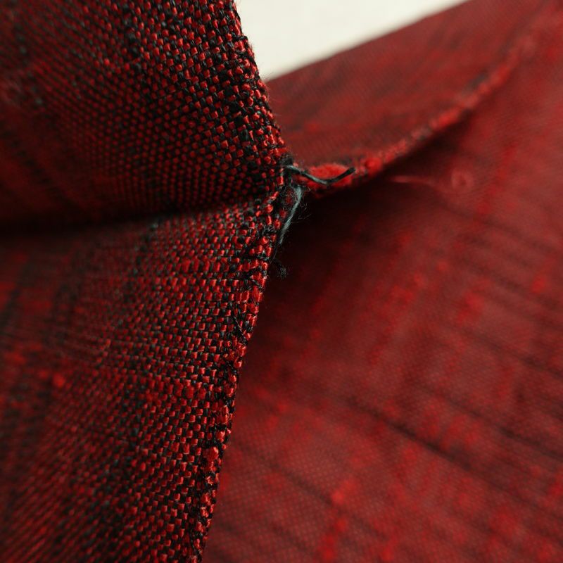 名古屋帯 六通柄 美品 正絹 花柄 名古屋仕立て なごや帯 リサイクル帯 帯 シンプル 小豆・エンジ_画像20