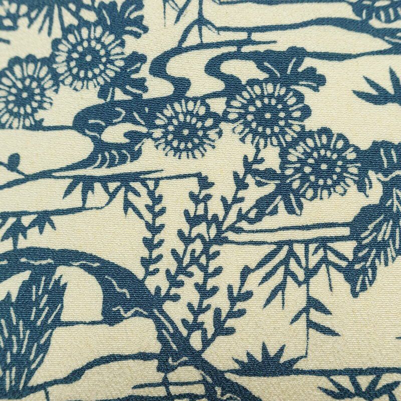 名古屋帯 全通柄 縮緬 正絹 木の葉・植物柄 名古屋仕立て なごや帯 リサイクル帯 帯 白_画像3