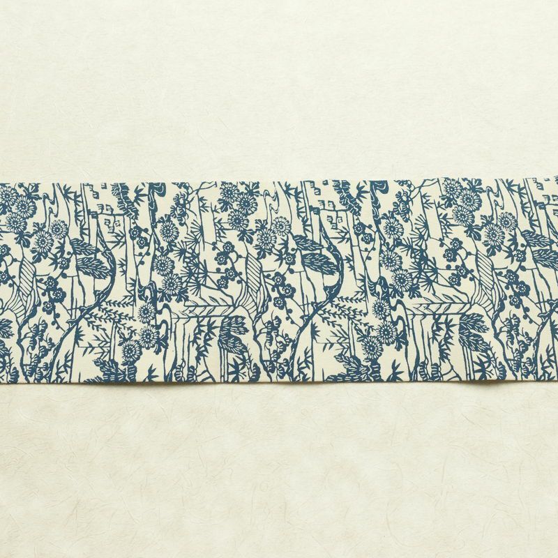 名古屋帯 全通柄 縮緬 正絹 木の葉・植物柄 名古屋仕立て なごや帯 リサイクル帯 帯 白_画像13