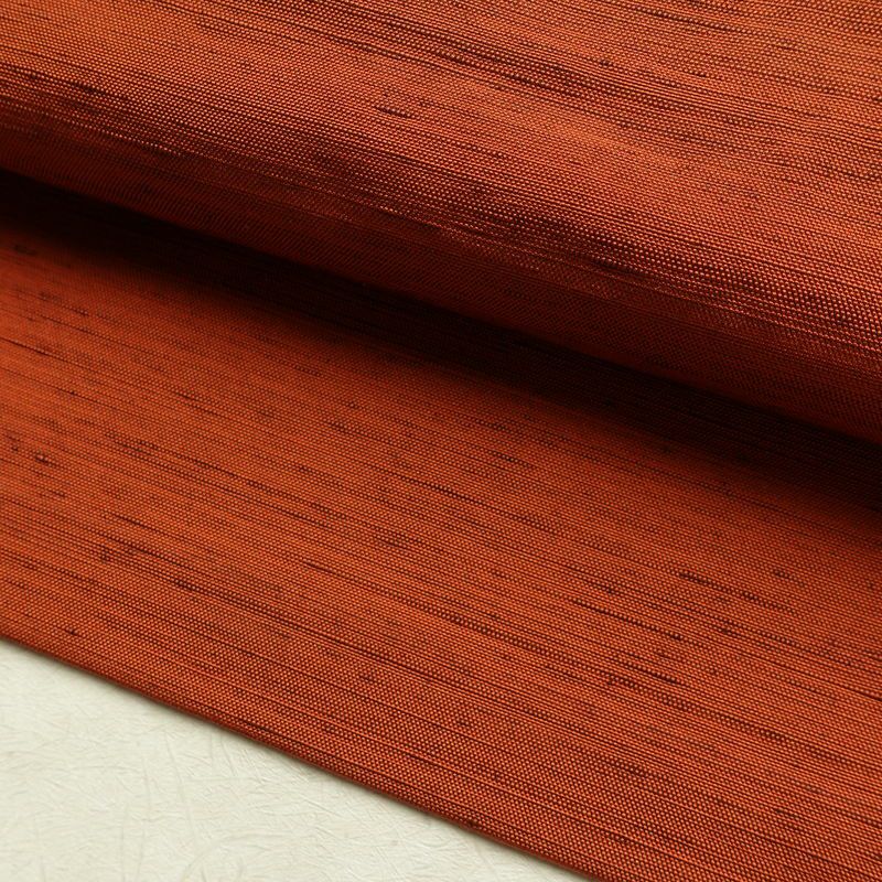 名古屋帯 太鼓柄 正絹 木の葉・植物柄 名古屋仕立て なごや帯 リサイクル帯 帯 モダン シンプル 洒落 橙_画像7