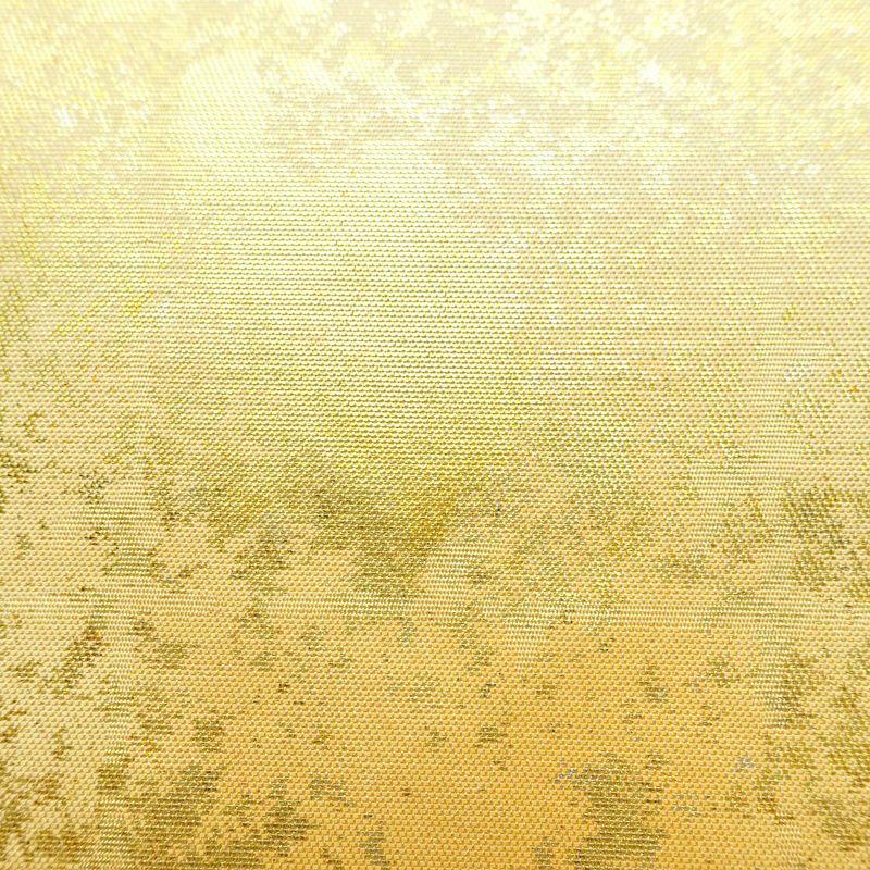 名古屋帯 太鼓柄 正絹 古典柄 名古屋仕立て なごや帯 リサイクル帯 帯 箔 シンプル 黄・黄土色_画像6