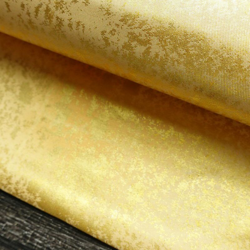 名古屋帯 太鼓柄 正絹 古典柄 名古屋仕立て なごや帯 リサイクル帯 帯 箔 シンプル 黄・黄土色_画像7