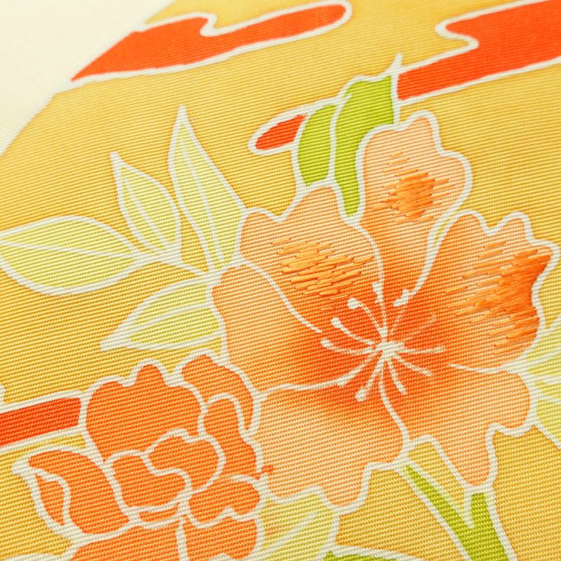 名古屋帯 太鼓柄 美品 落款入り 正絹 古典柄 名古屋仕立て なごや帯 リサイクル帯 帯 扇子 クリーム_画像4