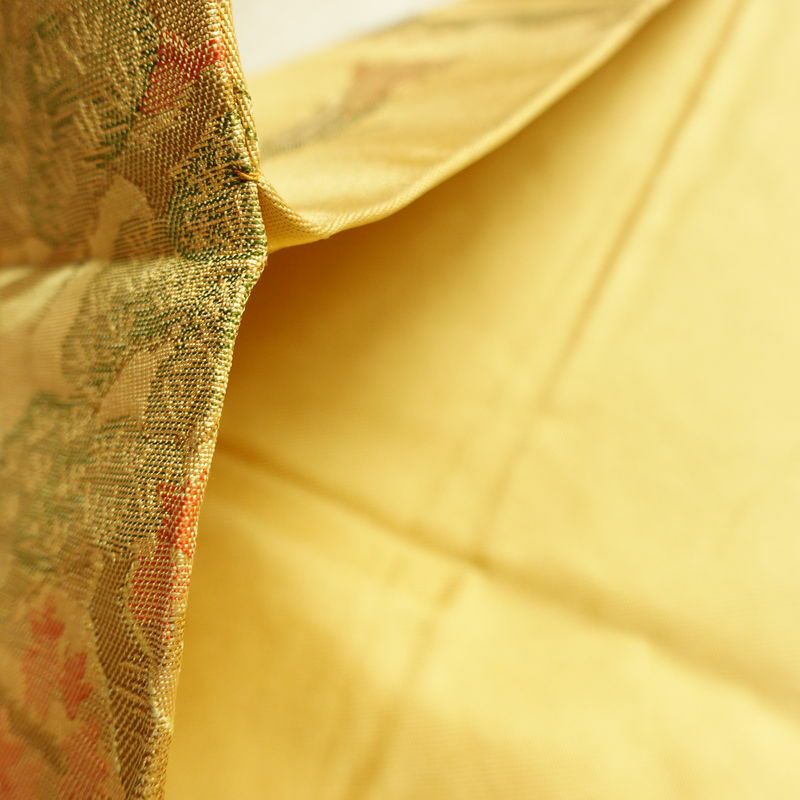 名古屋帯 六通柄 正絹 人物・動物柄 名古屋仕立て なごや帯 リサイクル帯 帯 黄・黄土色_画像20