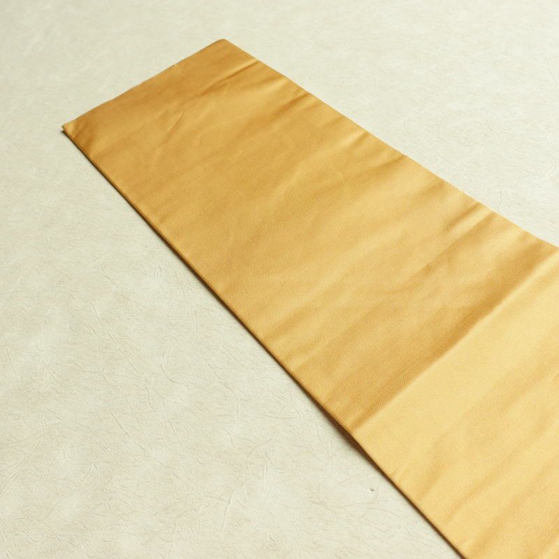 名古屋帯 太鼓柄 正絹 花柄 名古屋仕立て なごや帯 リサイクル帯 帯 刺繍 箔 黄・黄土色_画像15