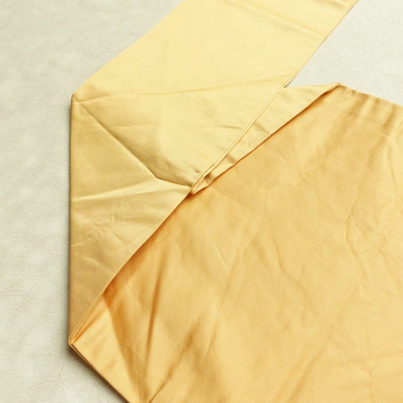 名古屋帯 太鼓柄 正絹 花柄 名古屋仕立て なごや帯 リサイクル帯 帯 刺繍 箔 黄・黄土色_画像18