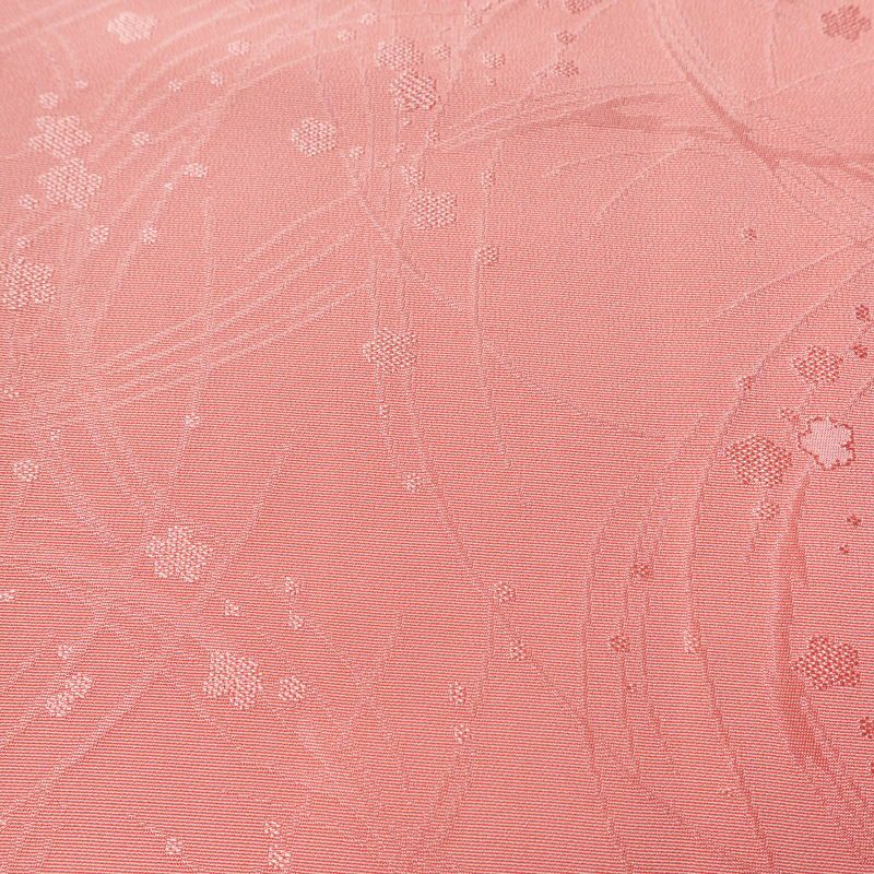 色無地 しつけ糸付き 一つ紋付き 正絹 木の葉・植物柄 袷仕立て 身丈156.5cm 裄丈64cm リサイクル着物 着物 お茶会 フォーマル ピンク_画像7