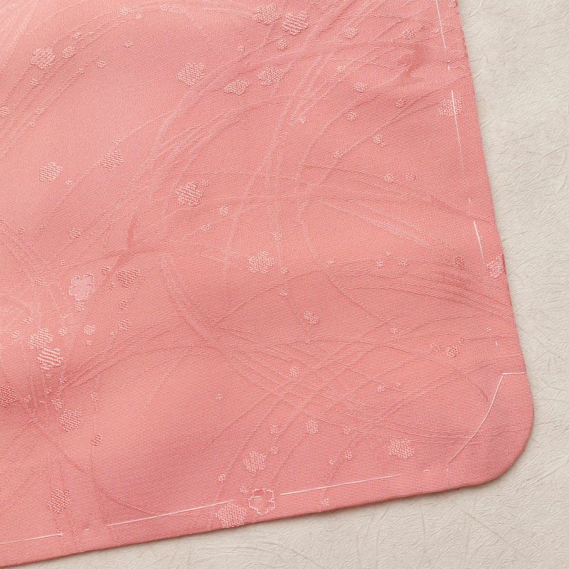 色無地 しつけ糸付き 一つ紋付き 正絹 木の葉・植物柄 袷仕立て 身丈156.5cm 裄丈64cm リサイクル着物 着物 お茶会 フォーマル ピンク_画像14