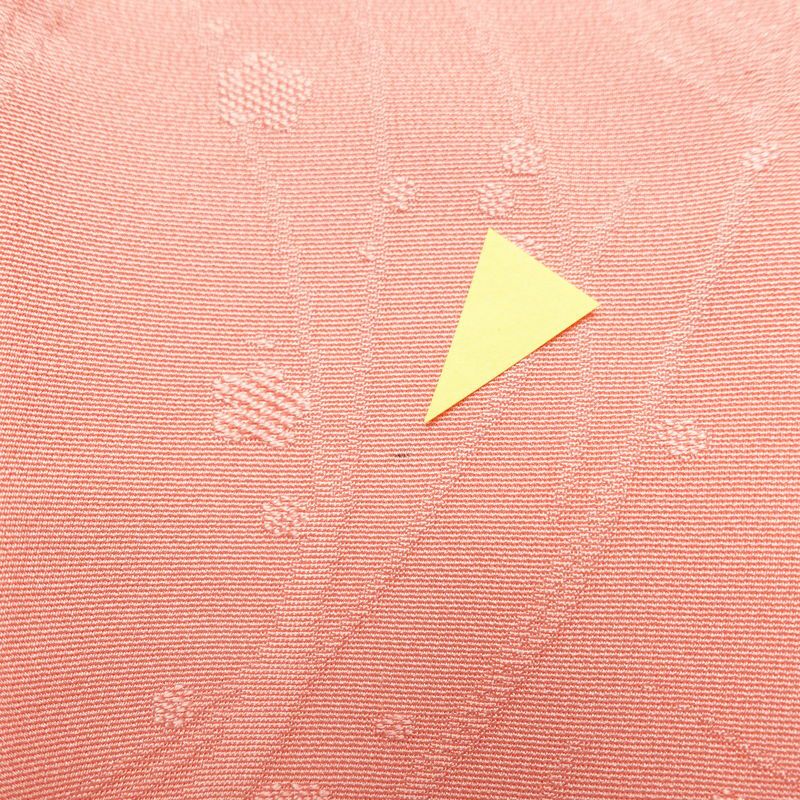 色無地 しつけ糸付き 一つ紋付き 正絹 木の葉・植物柄 袷仕立て 身丈156.5cm 裄丈64cm リサイクル着物 着物 お茶会 フォーマル ピンク_画像19