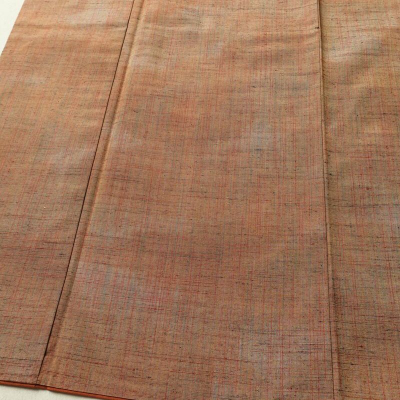 紬 正絹 その他の柄 袷仕立て 身丈153.5cm 裄丈62.5cm リサイクル着物 着物 モダン シンプル 茶_画像4