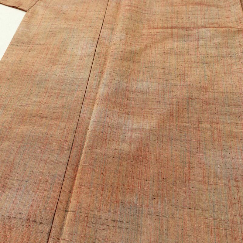 紬 正絹 その他の柄 袷仕立て 身丈153.5cm 裄丈62.5cm リサイクル着物 着物 モダン シンプル 茶_画像5